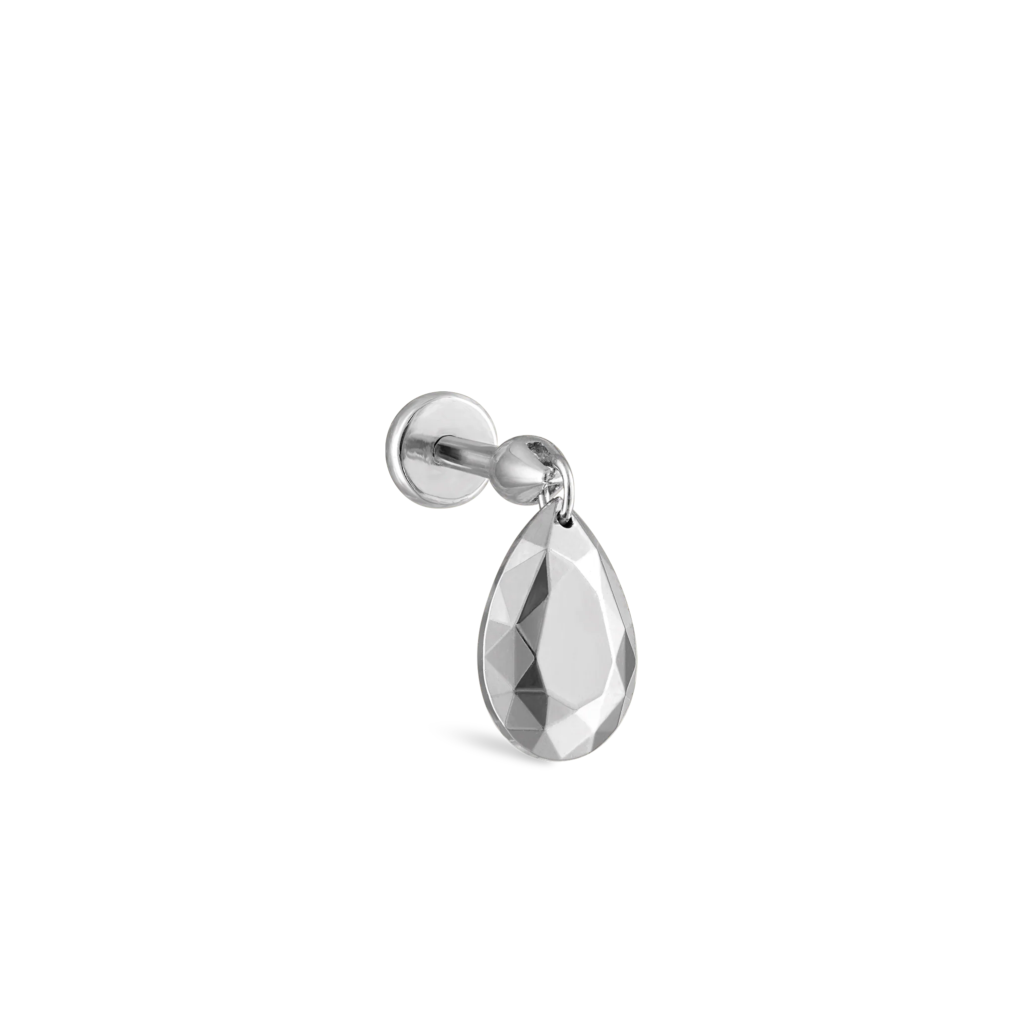 Faceted Gold Pear Threaded Charm Earring - Image 49