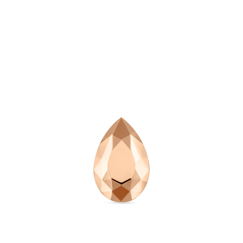 Faceted Gold Pear Threaded Stud Earring - Image 37