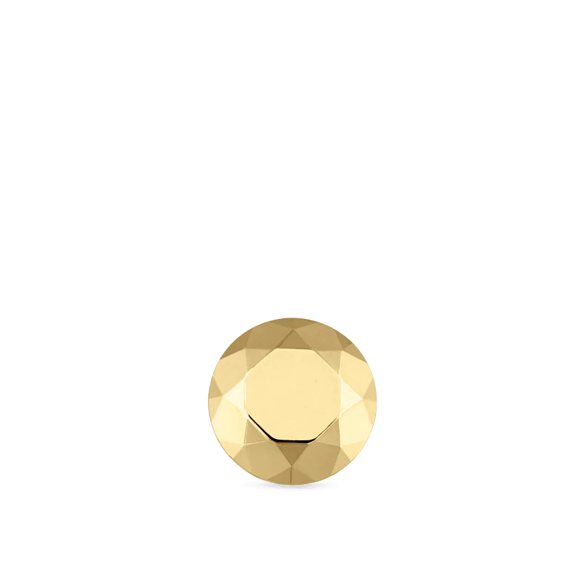 Faceted Gold Round Threaded Stud Earring - Image 6