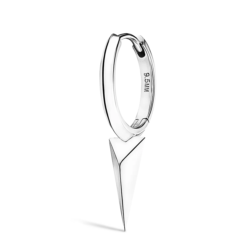 Faceted Single Long Spike Hoop Earring - Image 14