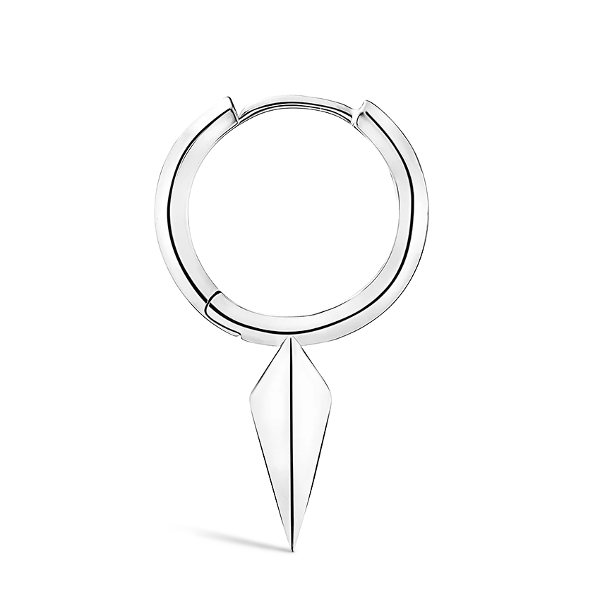 Faceted Single Long Spike Hoop Earring - Image 15