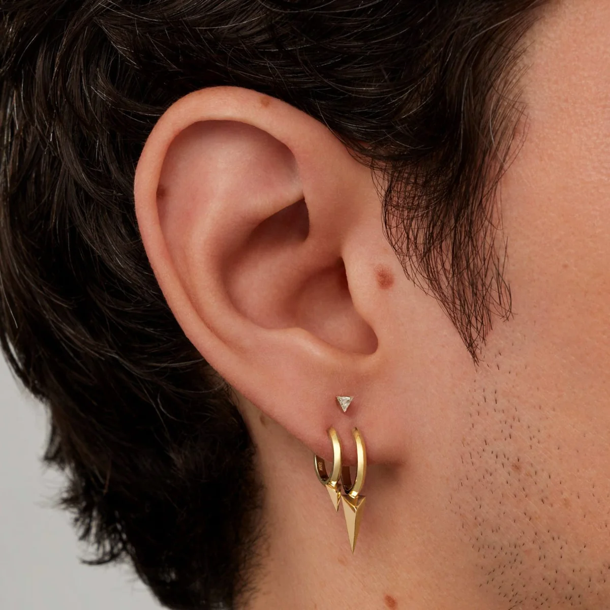Faceted Single Long Spike Hoop Earring - Image 33