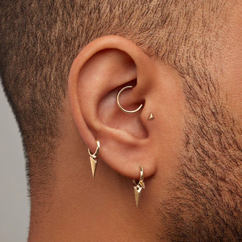 Faceted Single Long Spike Hoop Earring - Image 37