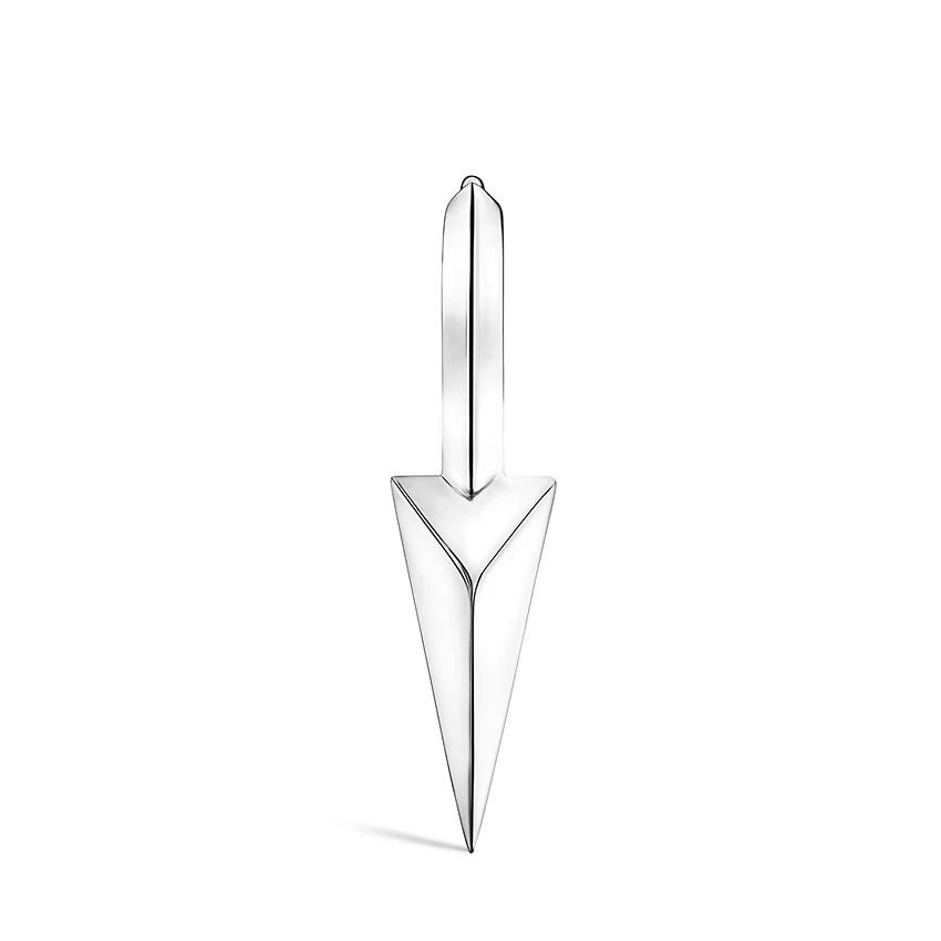Faceted Single Long Spike Hoop Earring - Image 4