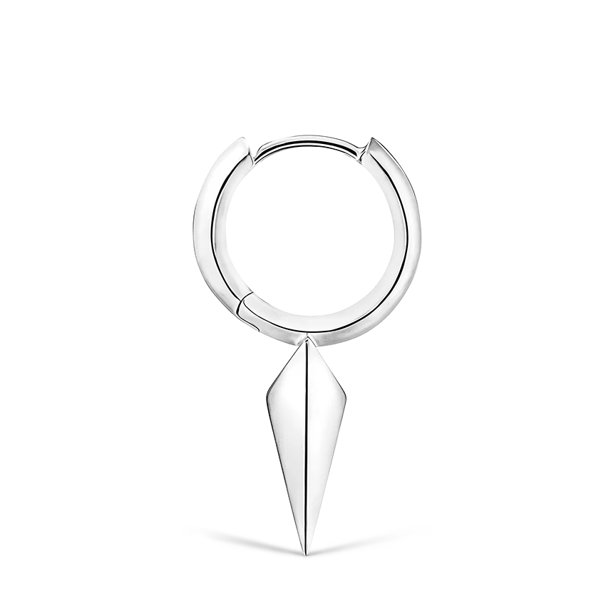 Faceted Single Long Spike Hoop Earring - Image 8