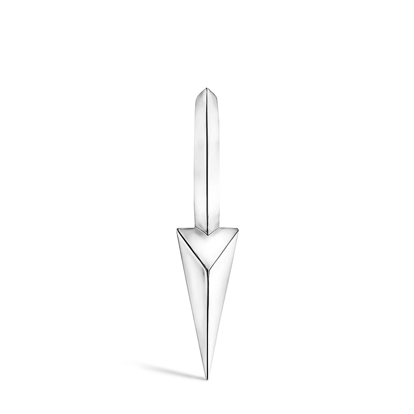 Faceted Single Long Spike Hoop Earring - Image 9