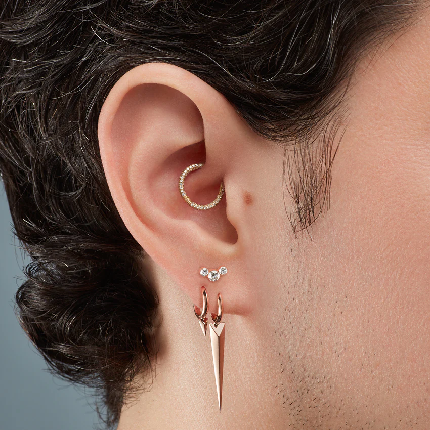 Faceted Single Short Spike Hoop Earring - Image 39