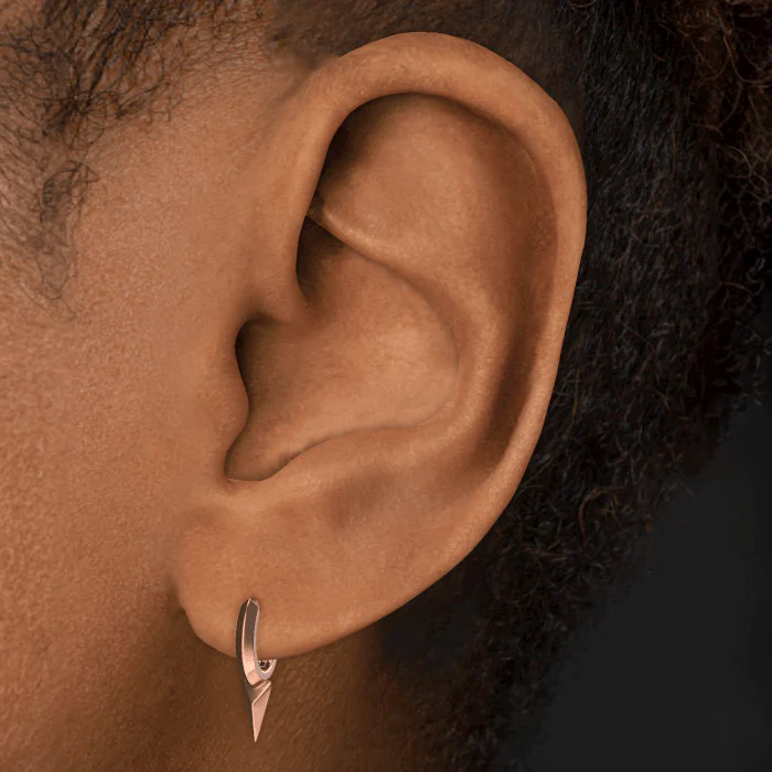 Faceted Single Short Spike Hoop Earring - Image 40