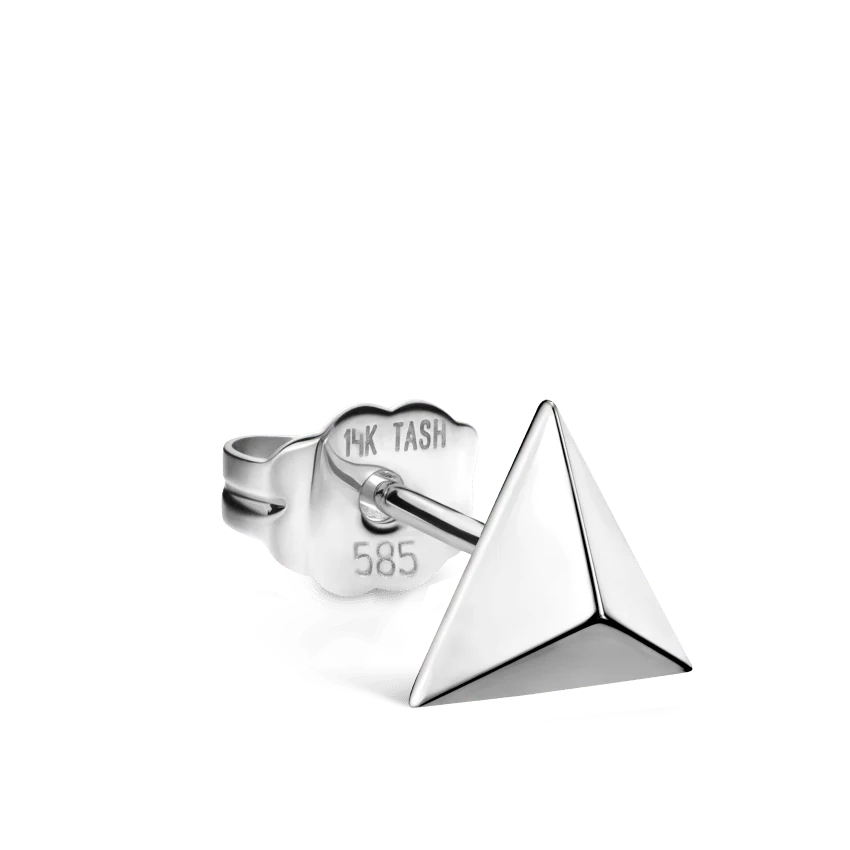Faceted Triangle Stud Earring - Image 2