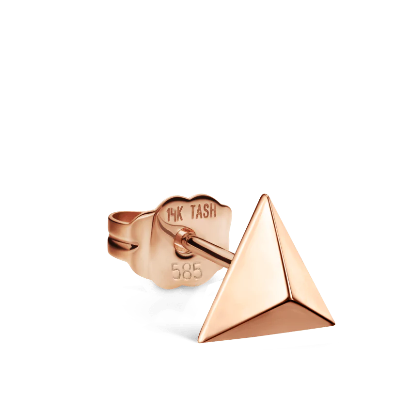 Faceted Triangle Stud Earring - Image 6