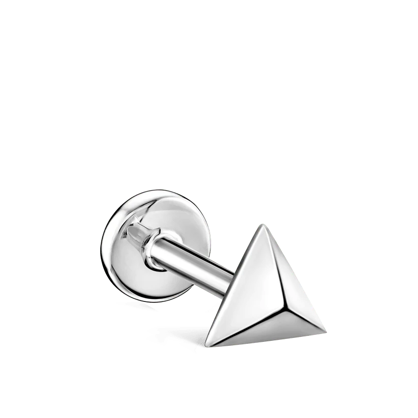 Faceted Triangle Threaded Stud Earring With Titanium Backing - Image 10