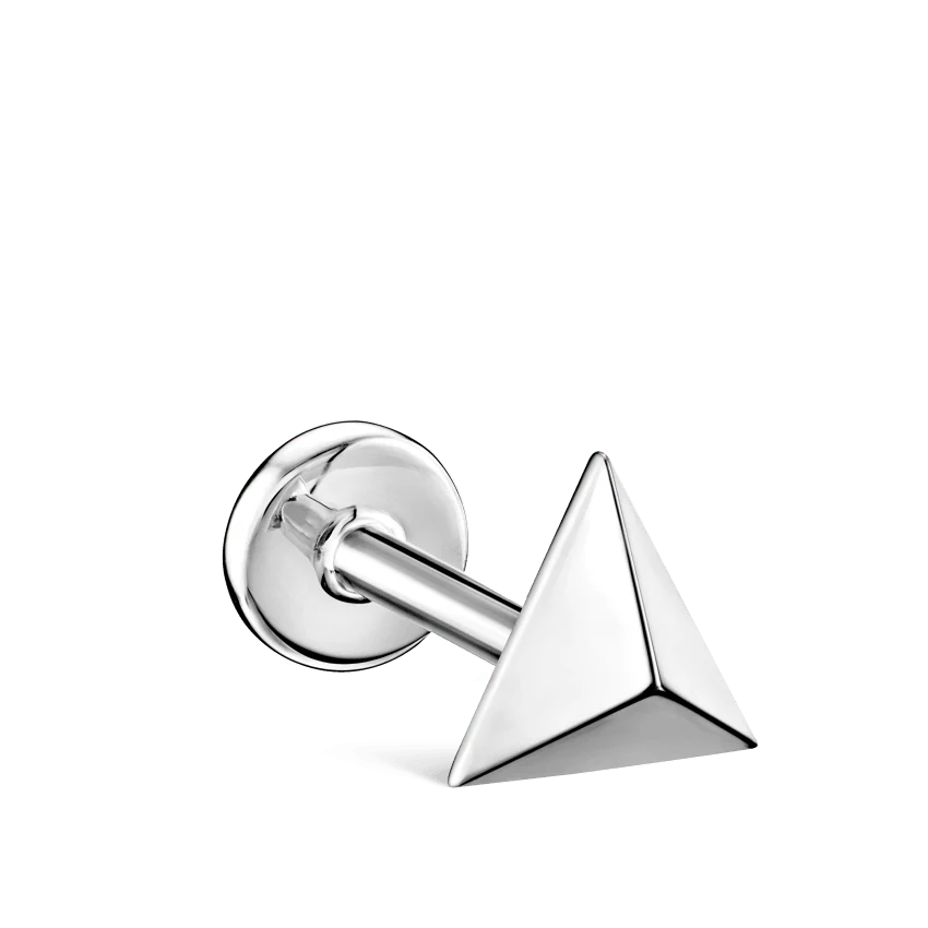 Faceted Triangle Threaded Stud Earring With Titanium Backing - Image 16
