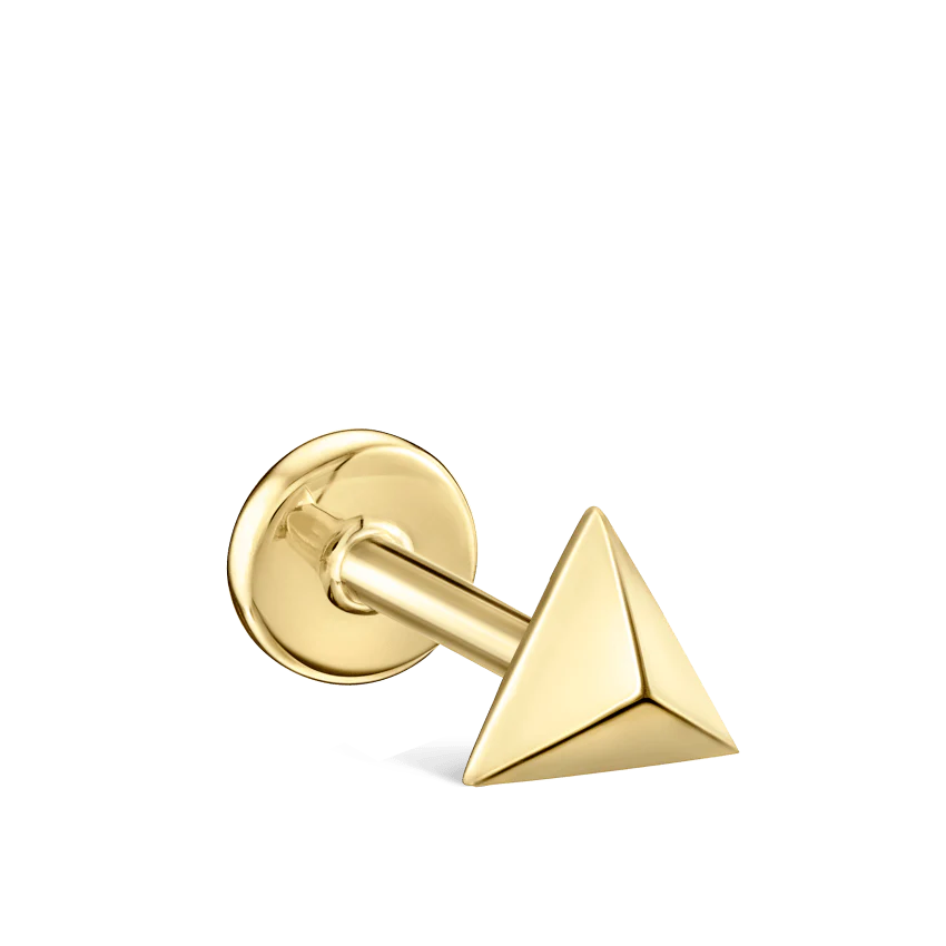 Faceted Triangle Threaded Stud Earring With Titanium Backing - Image 29