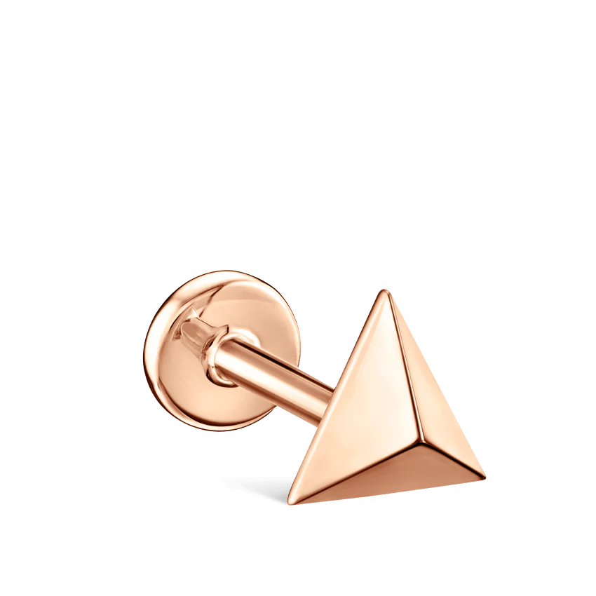 Faceted Triangle Threaded Stud Earring With Titanium Backing - Image 54