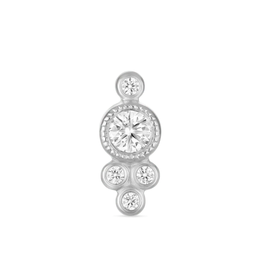 Five Diamond Trinity Stud Earring - Image 3