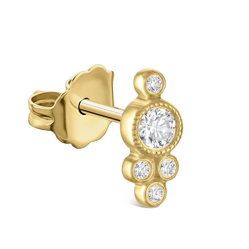 Five Diamond Trinity Stud Earring - Image 4