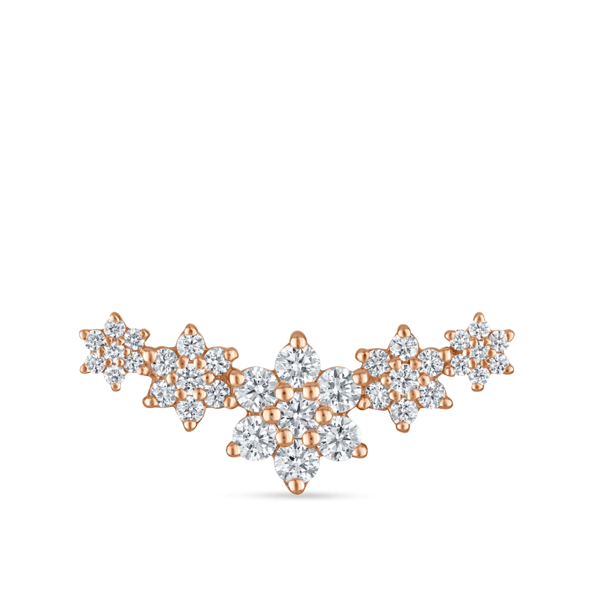 Five Flower Garland Diamond Threaded Stud Earring - Image 19