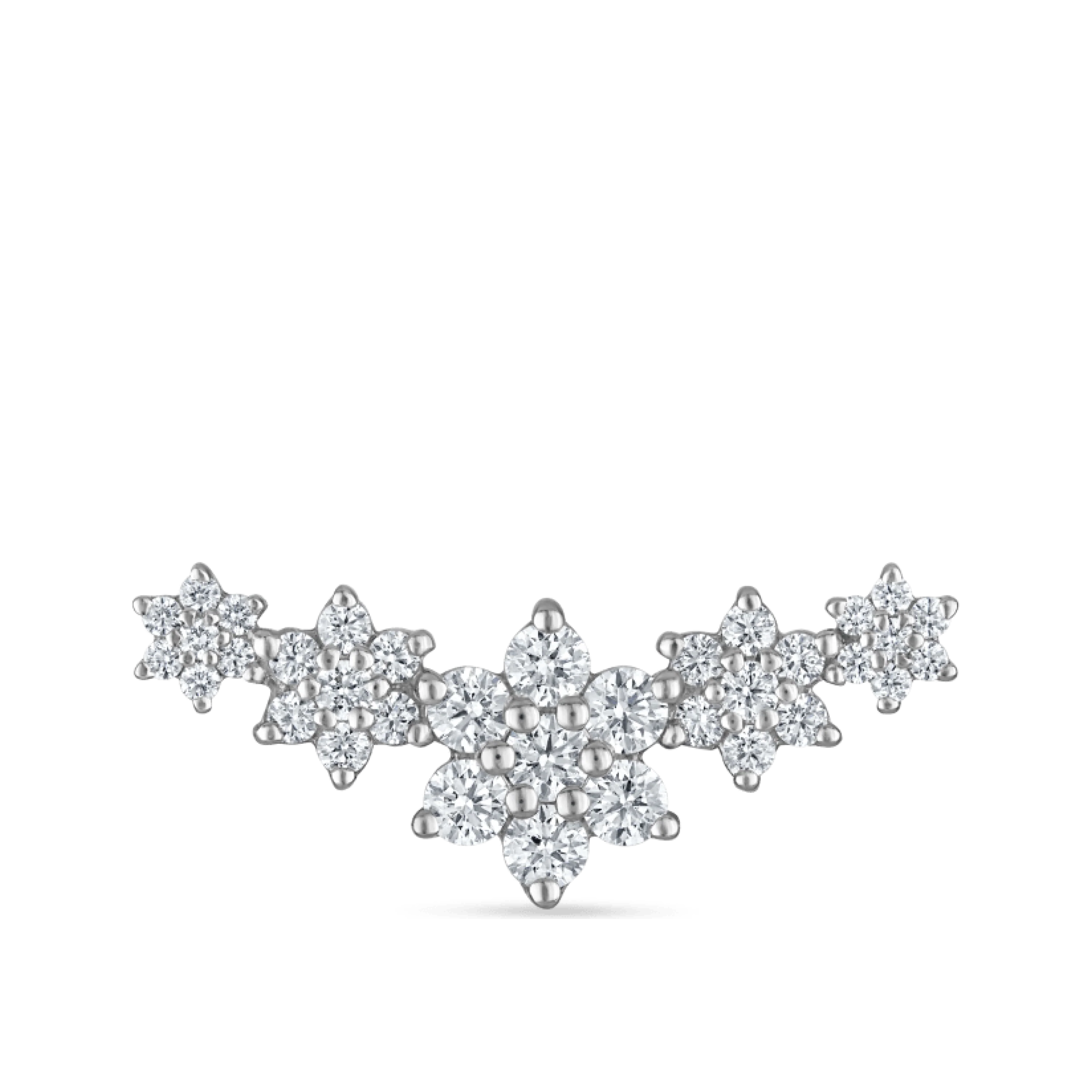 Five Flower Garland Diamond Threaded Stud Earring - Image 20