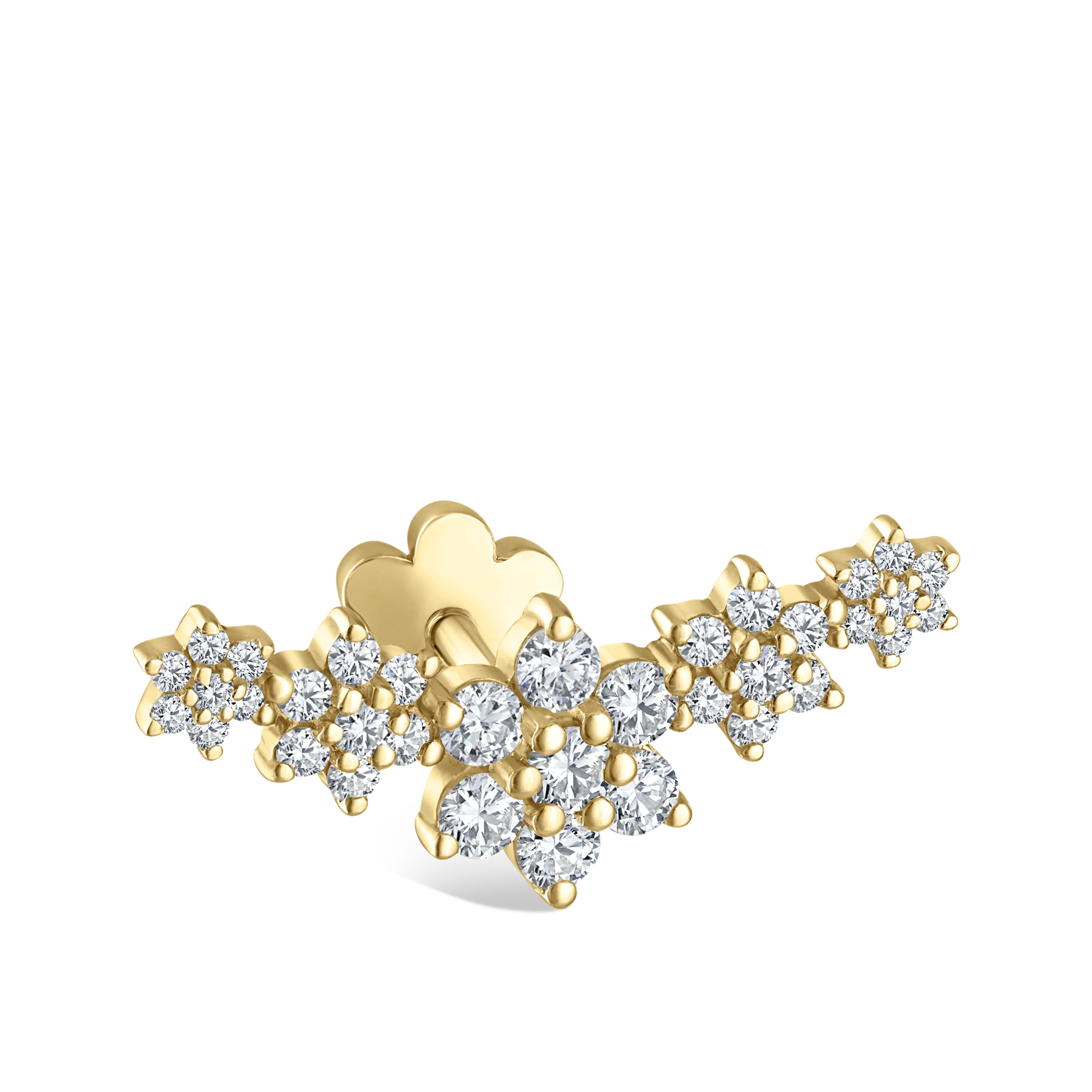 Five Flower Garland Diamond Threaded Stud Earring - Image 21