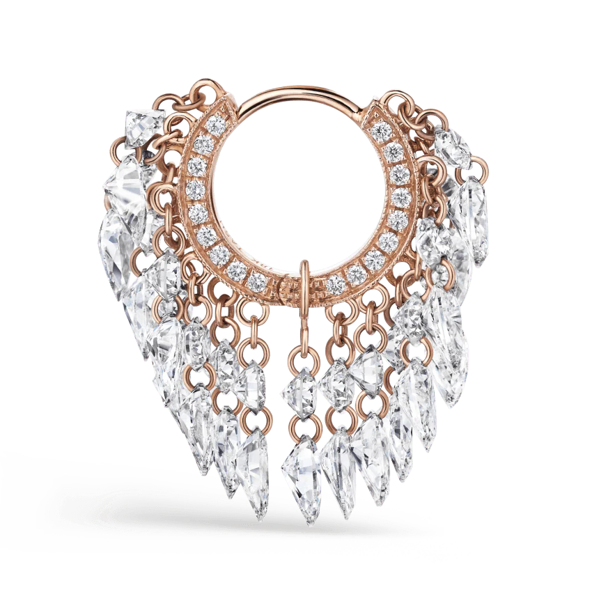 Floating Diamond Tassel Hoop Earring - Image 28