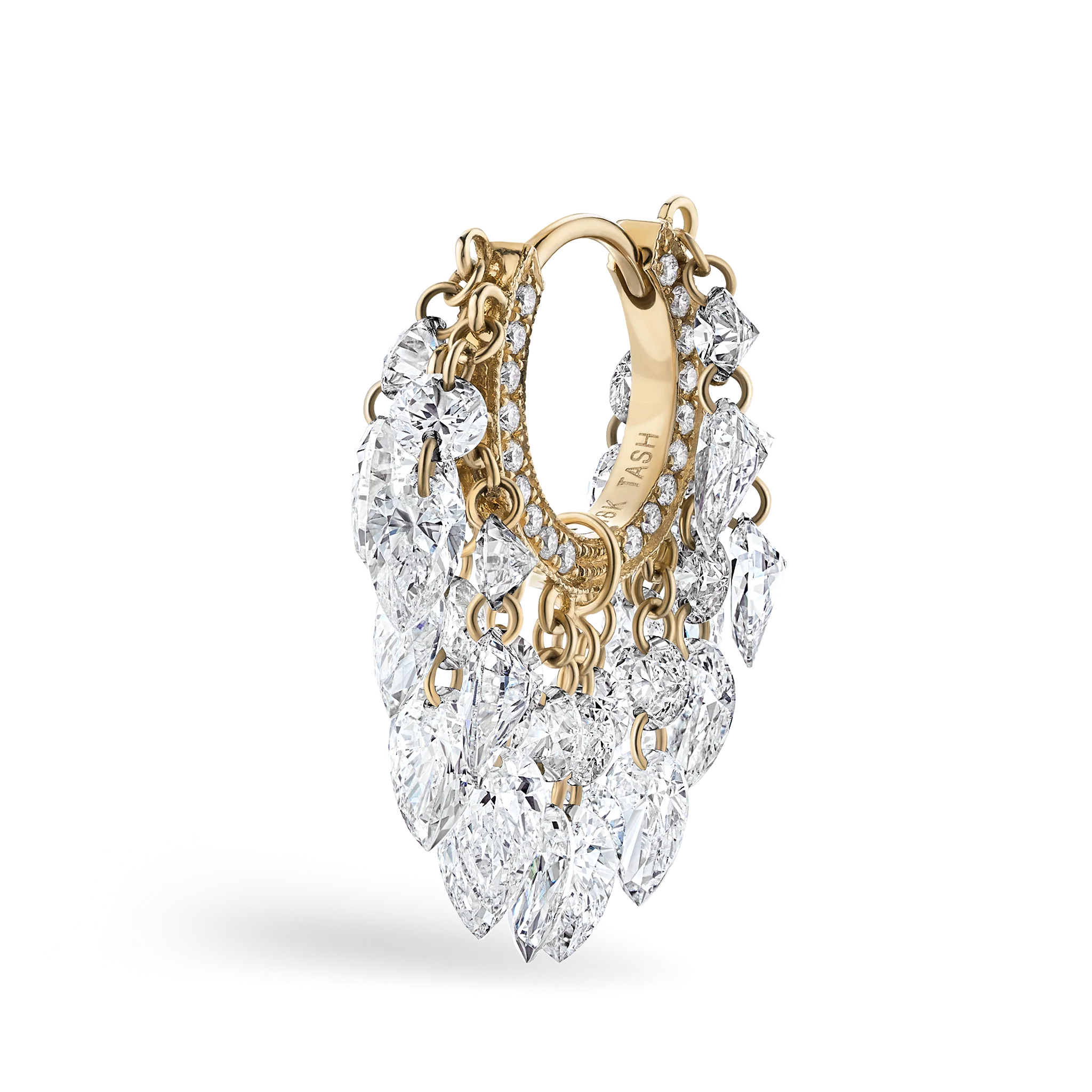 Floating Diamond Tassel Hoop Earring - Image 34