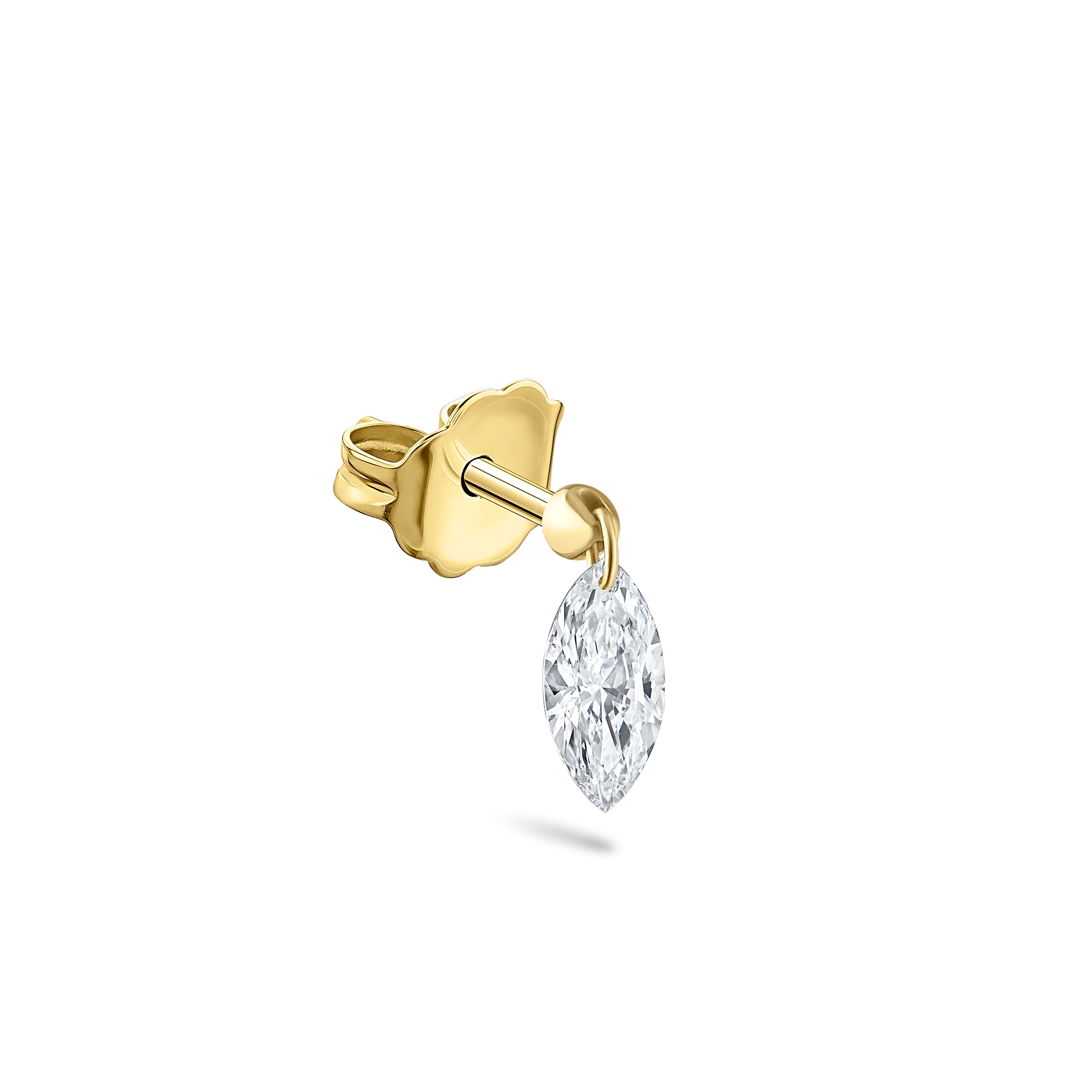 Floating Marquise Diamond Charm Stud Earring - Image 18
