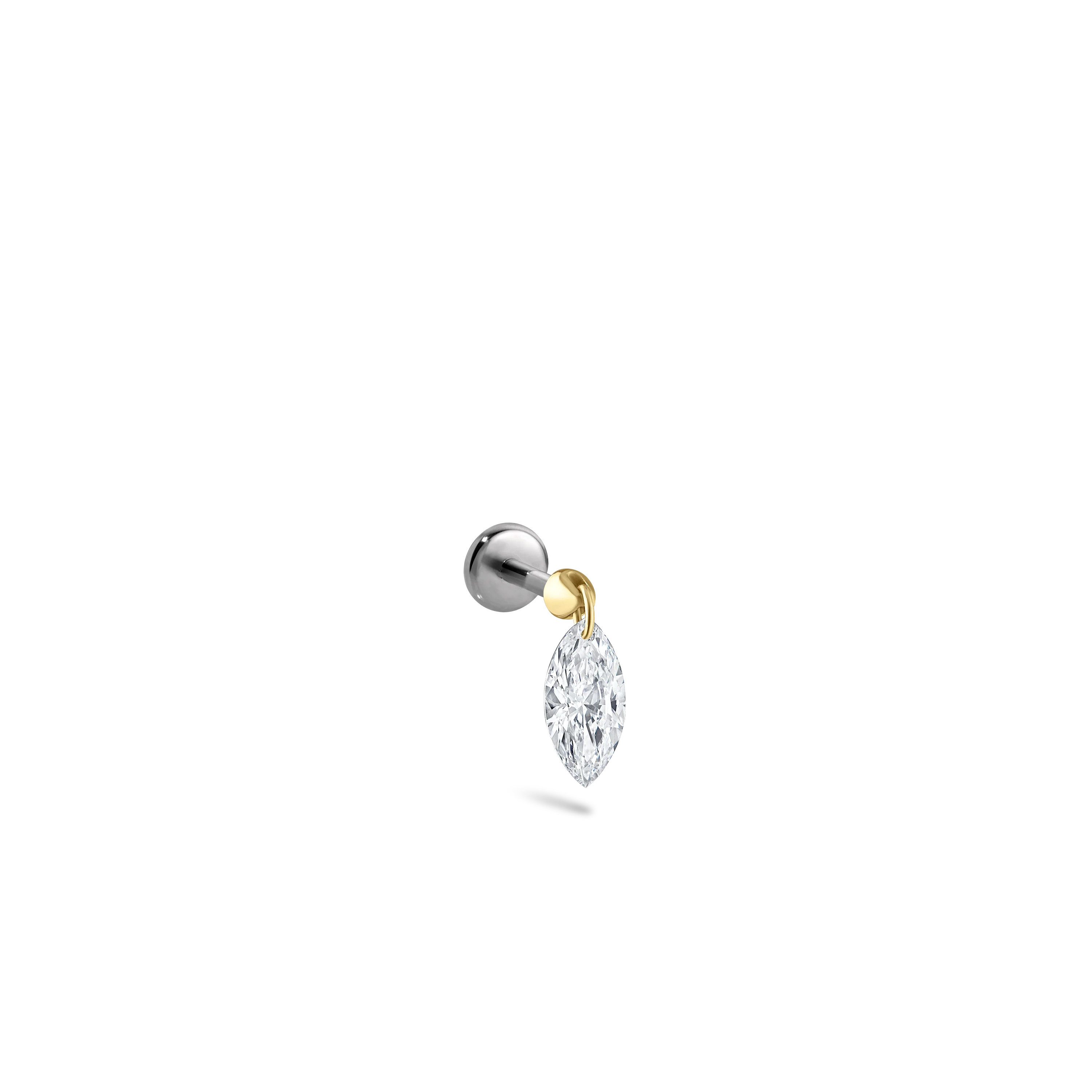 Floating Marquise Diamond Charm Threaded Stud Earring With Titanium Backing - Image 50