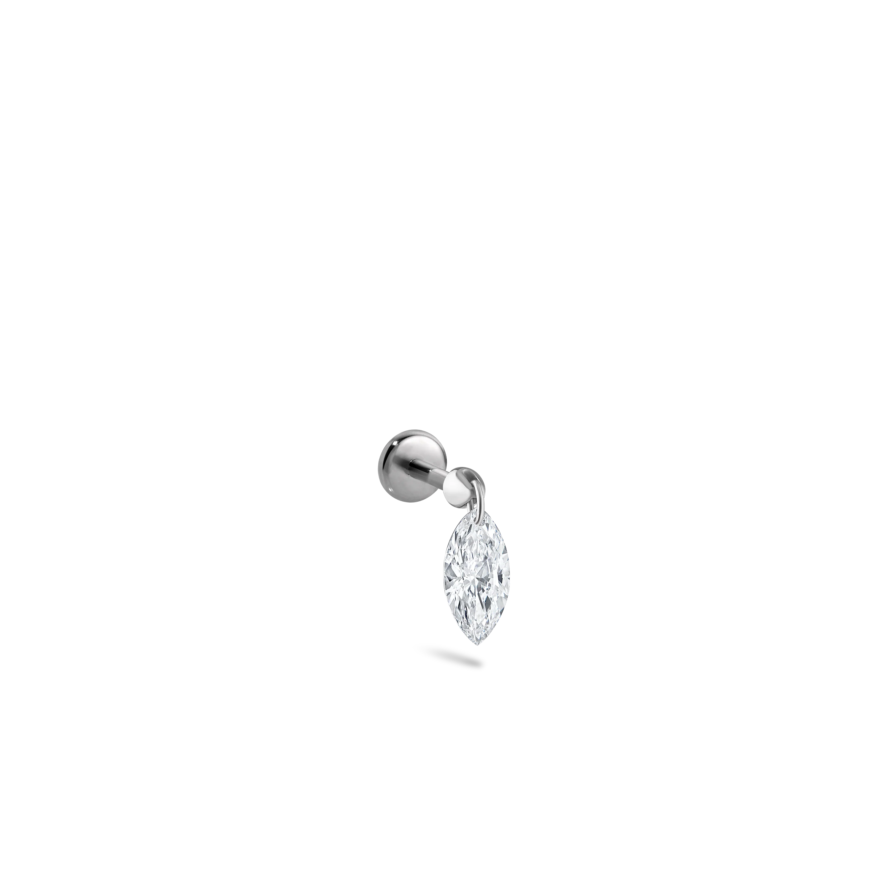 Floating Marquise Diamond Charm Threaded Stud Earring With Titanium Backing - Image 52