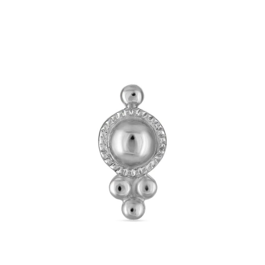 Four Ball Trinity Threaded Stud Earring With Titanium Backing - Image 4