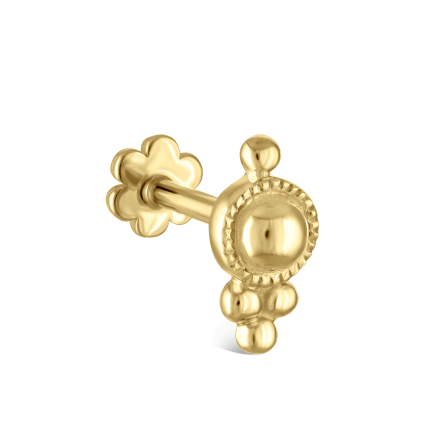 Four Ball Trinity Threaded Stud Earring With Titanium Backing - Image 5