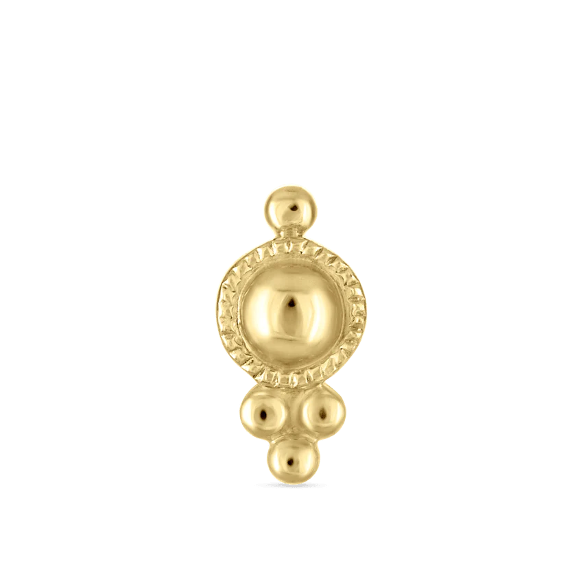 Four Ball Trinity Threaded Stud Earring With Titanium Backing - Image 6