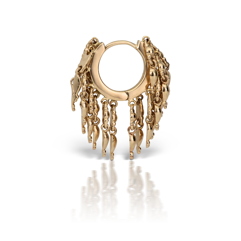 Gold Tassel Eternity Hoop Earring - Image 21