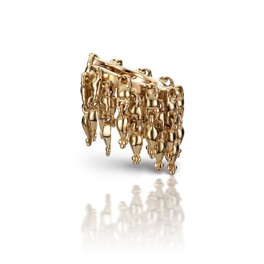 Gold Tassel Eternity Hoop Earring - Image 22
