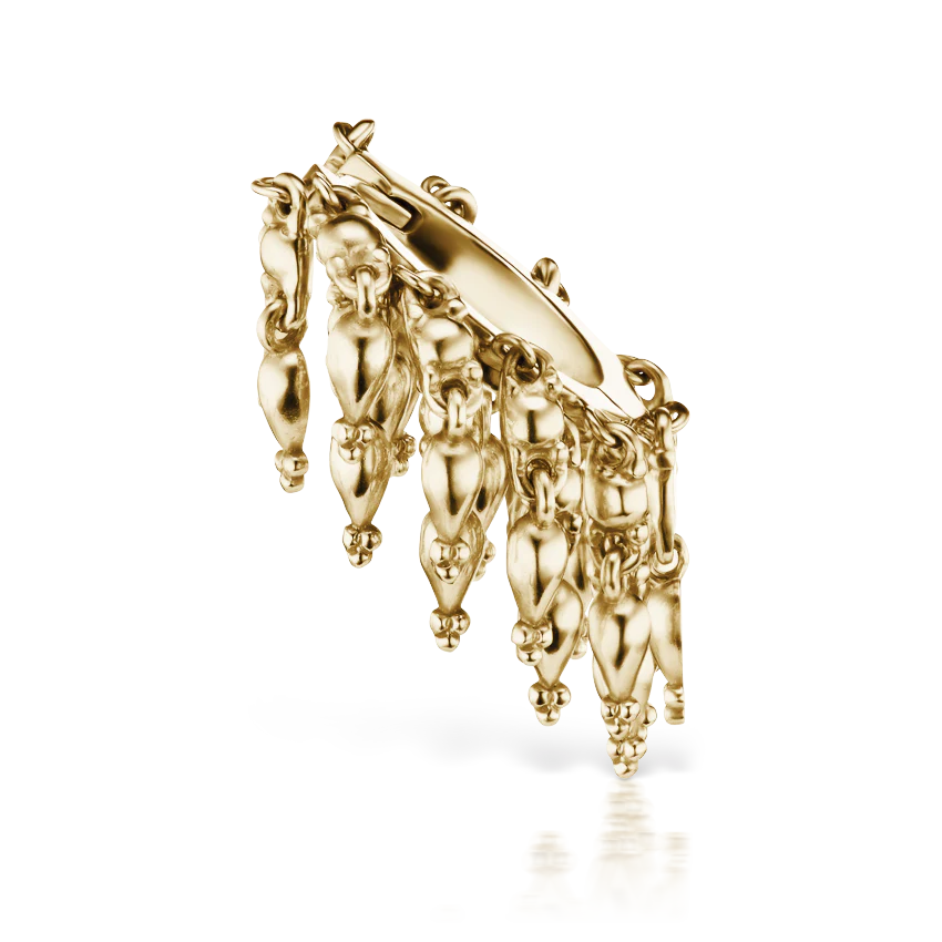 Gold Tassel Eternity Hoop Earring - Image 24