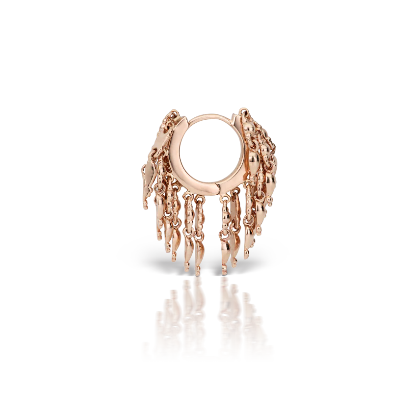 Gold Tassel Eternity Hoop Earring - Image 27