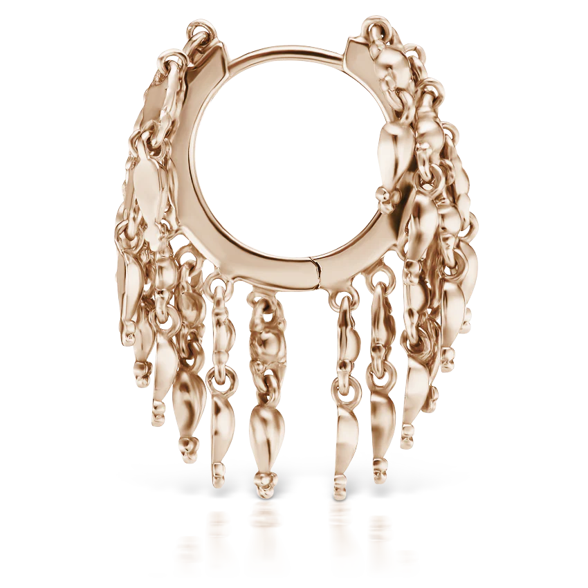 Gold Tassel Eternity Hoop Earring - Image 37