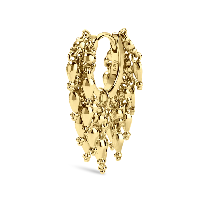 Gold Tassel Eternity Hoop Earring - Image 49