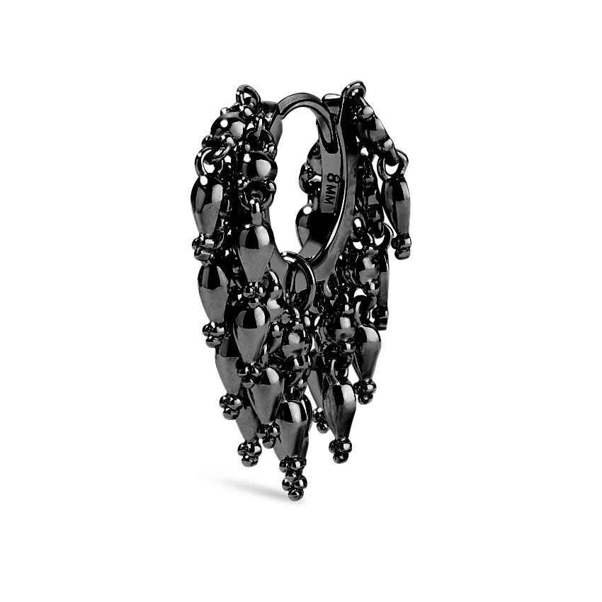 Gold Tassel Eternity Hoop Earring - Image 52