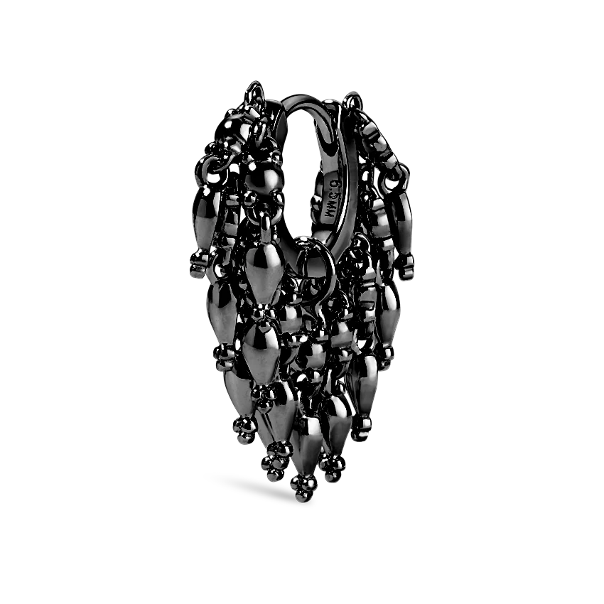 Gold Tassel Eternity Hoop Earring - Image 56