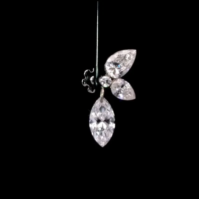 Marquise Pear Diamond Echo Threaded Stud Earring With Titanium Backing - Image 14