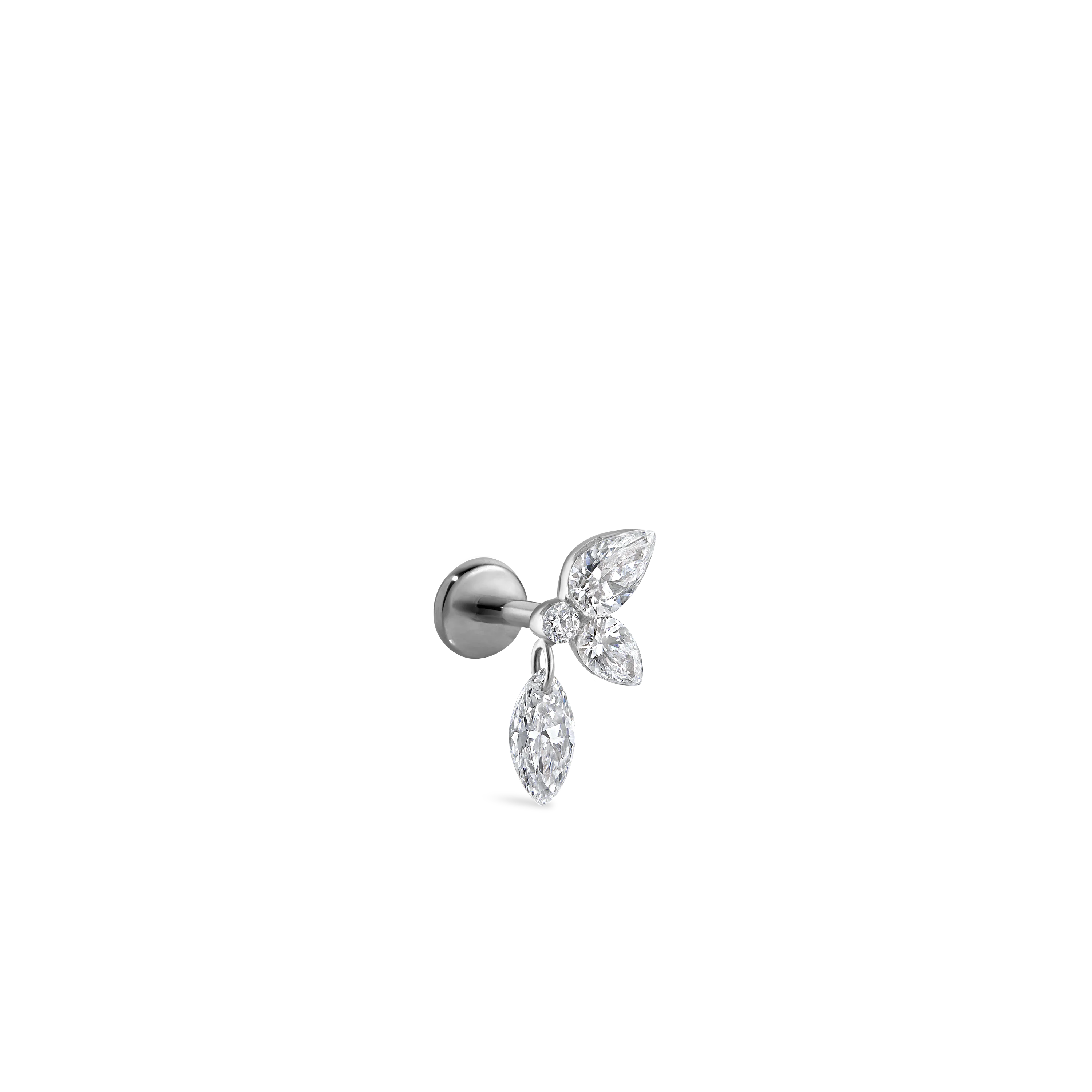 Marquise Pear Diamond Echo Threaded Stud Earring With Titanium Backing - Image 23