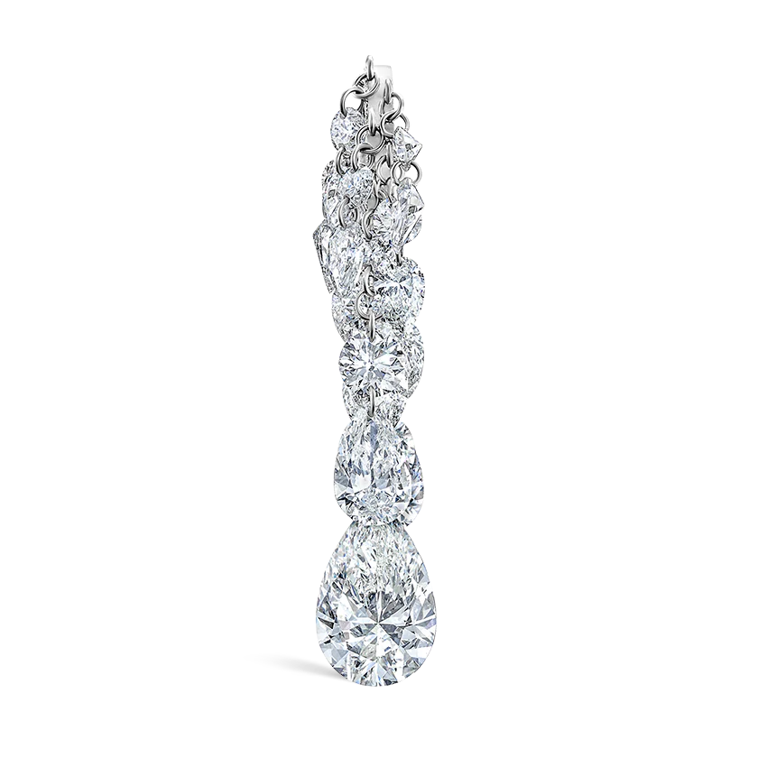 Grand Pear Floating Diamond Tassel - Image 6