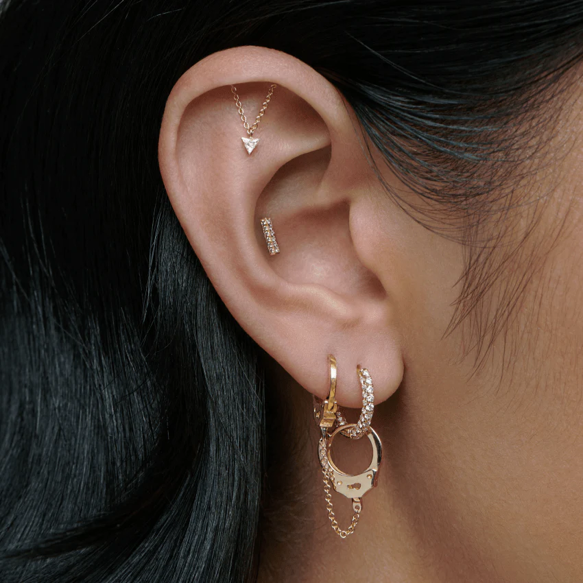 Handcuff Hoop Earring with Medium Chain - Image 22