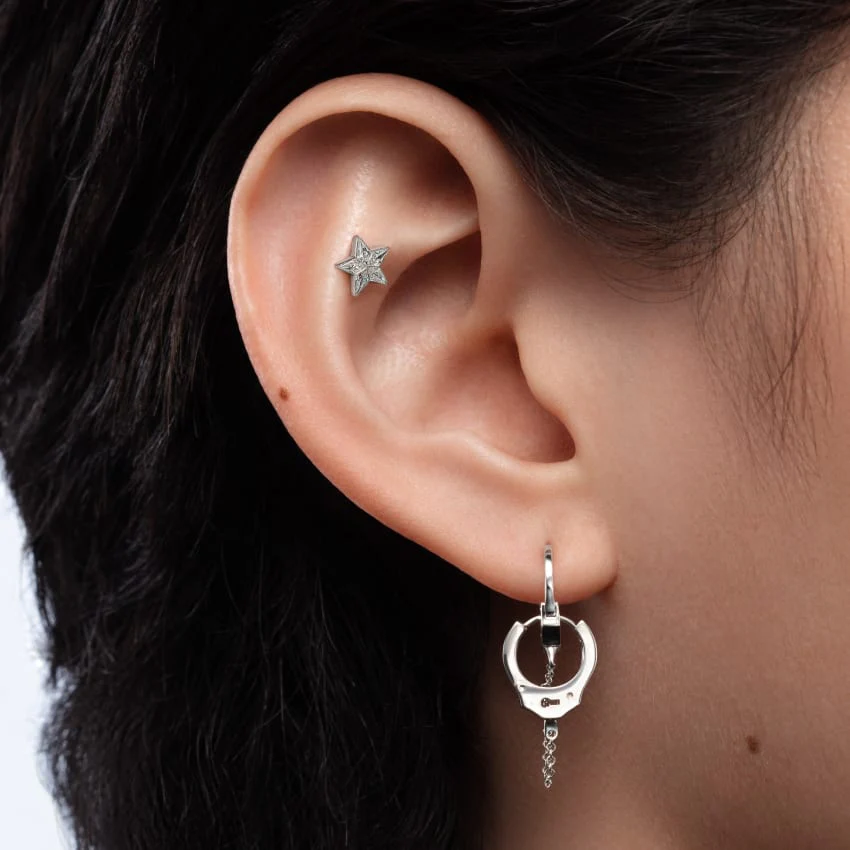 Handcuff Hoop Earring with Medium Chain - Image 23