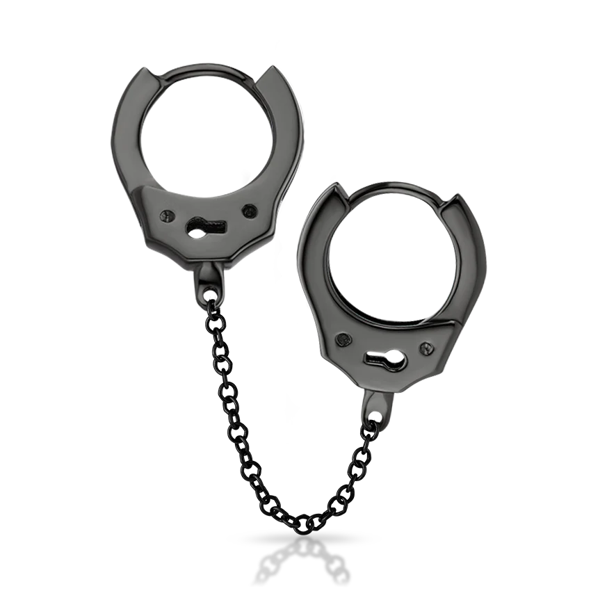 Handcuff Hoop Earring with Medium Chain - Image 41