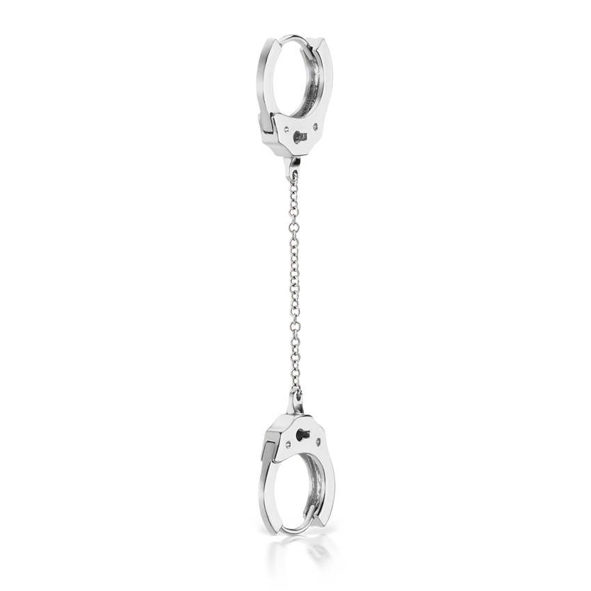Handcuff Hoop Earring with Medium Chain - Image 6