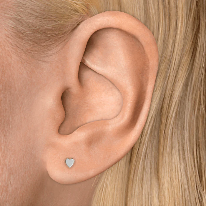 Heart Threaded Stud Earring - Image 4