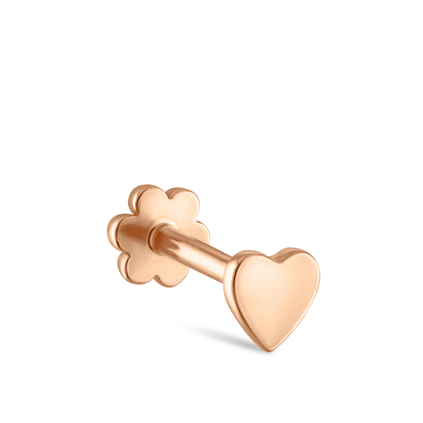 Heart Threaded Stud Earring With Titanium Backing - Image 10