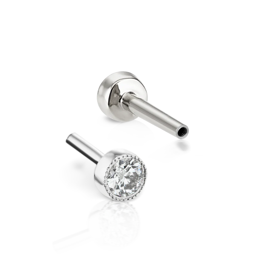 Scalloped Set Diamond Tash Threaded Backing - Image 3