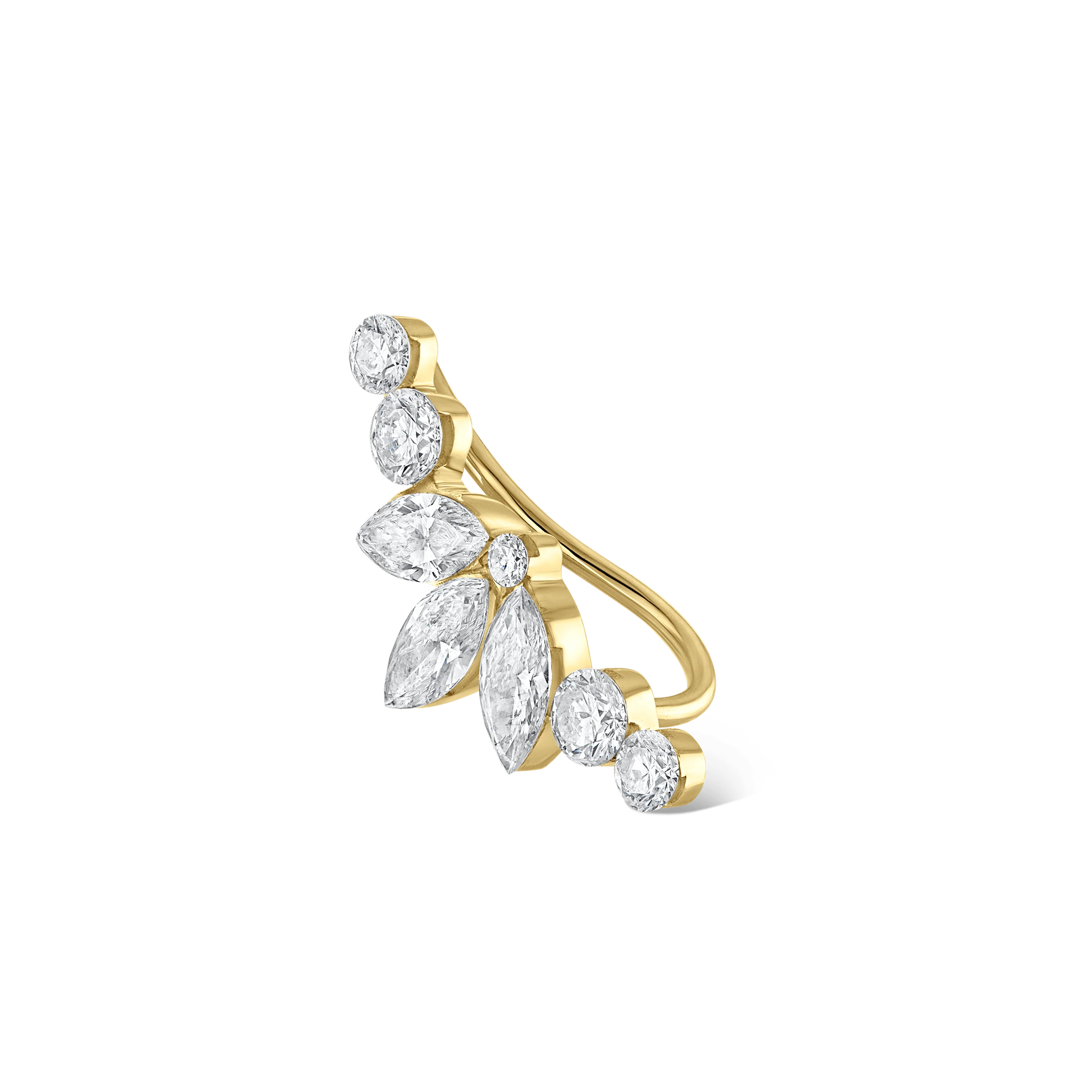Invisible Diamond Lotus Open Garland Ear Climber - Image 23